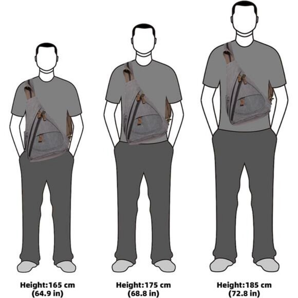 Canvas Sling Bag - Small Crossbody Backpack Shoulder Casual Daypack Rucksack - Picture 5 of 7